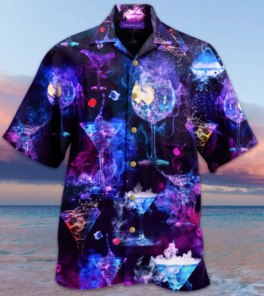 

Новинка 2022, гавайская рубашка для мужчин, объемный принт, кубинские Топы с коротким рукавом, гавайская пляжная одежда оверсайз, одежда для б...