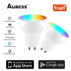 Умный светодиодный ночсветильник Aubess, лампа 4 Вт GU10 RGBCW Tuya с голосовым управлением, работает с Alexa Google Home и таймером