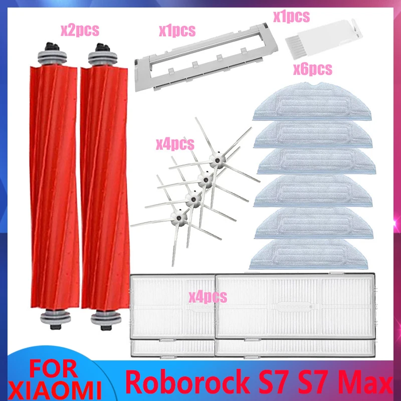 

For Xiaomi Roborock S7 S70 S7Max T7S T7S Plus For Mijia Main Brush cover Hepa Filter Mop Pad SpareVacuum Cleaner Accessories