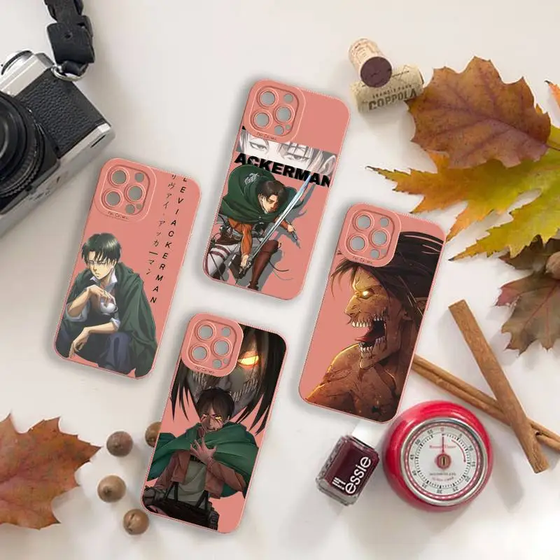 

Attack On Titan anime Phone Case For iPhone 13 12 11 Pro MAX Mini X XS XR 7 8 Plus Camera Lens Liquid Silicone