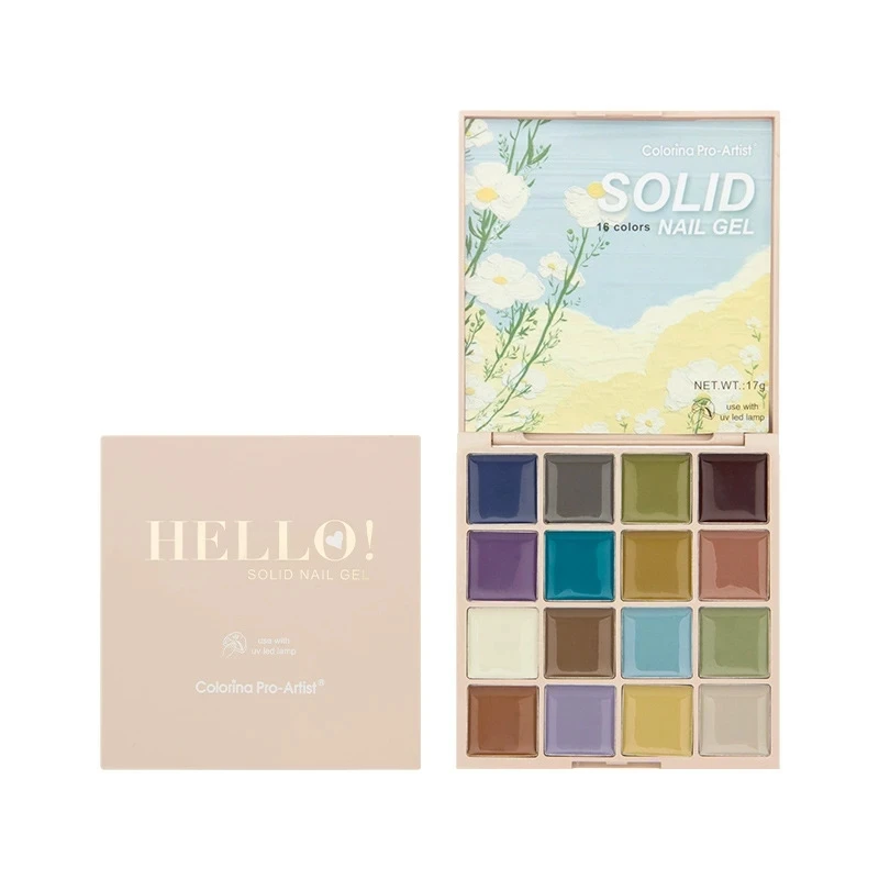 

BCAN 16Colors Solid Nail Gel Color Palette Japan Solid Cream Paint Glue UV LED Jelly Color Nail Enhancement