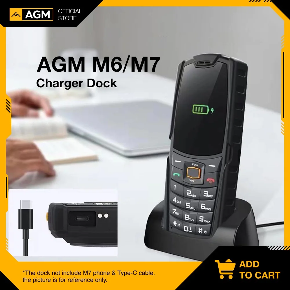 Беспроводное зарядное устройство AGM M7/M6 подставка настольное USB-кабель типа C для