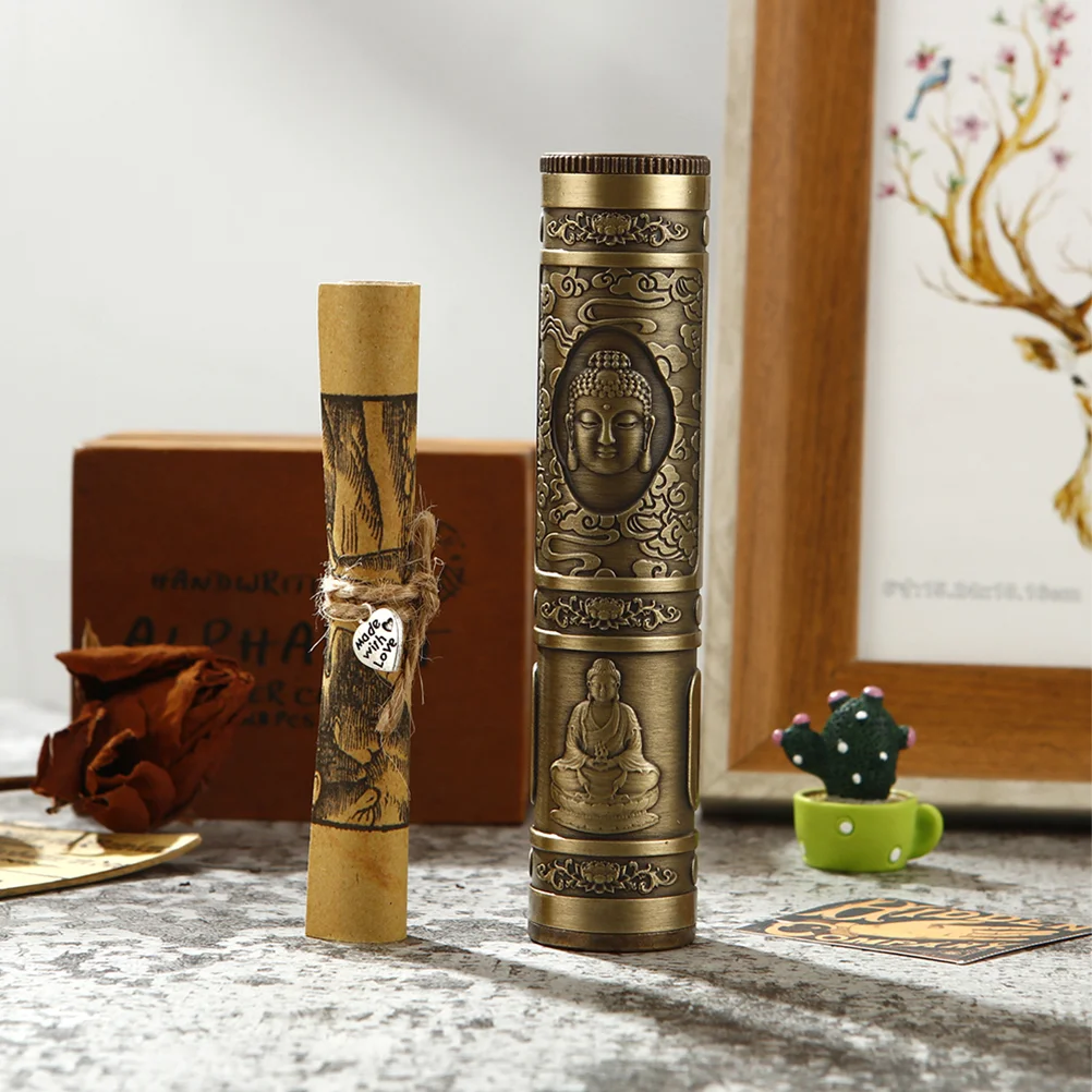 

Birthday Present Airtight Storage Tube Party Favor Wish Paper Holder Metal Wishing Gift Container Versatile Home Decor