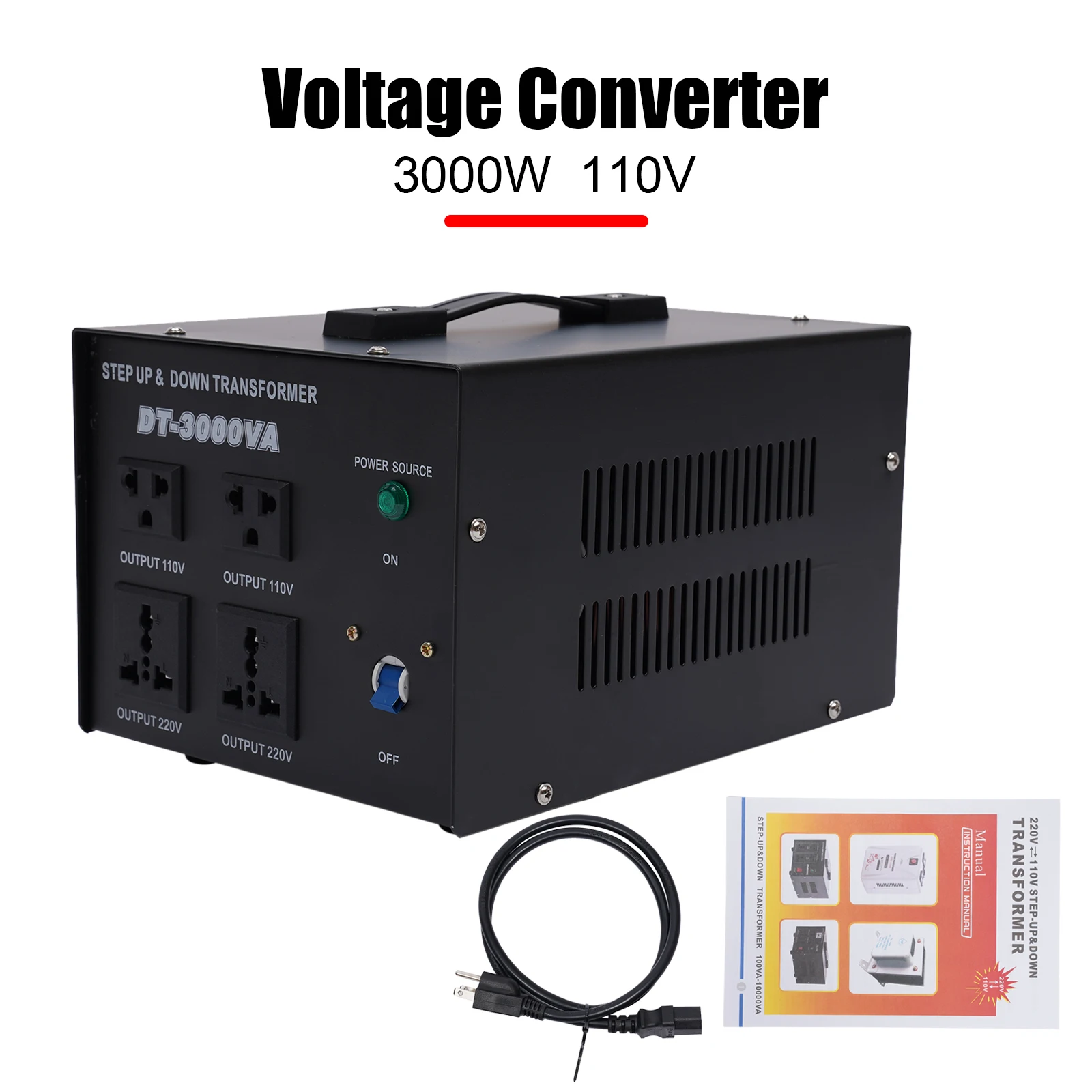 3000W Voltage Regulator Converter Transformer 220v to 110V Step Up/Down