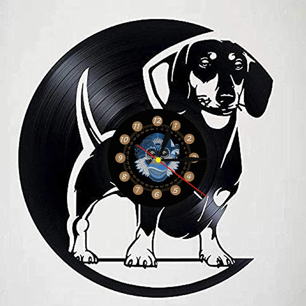 

Настенные часы с виниловой пластиной и надписью «I Love Dogs»