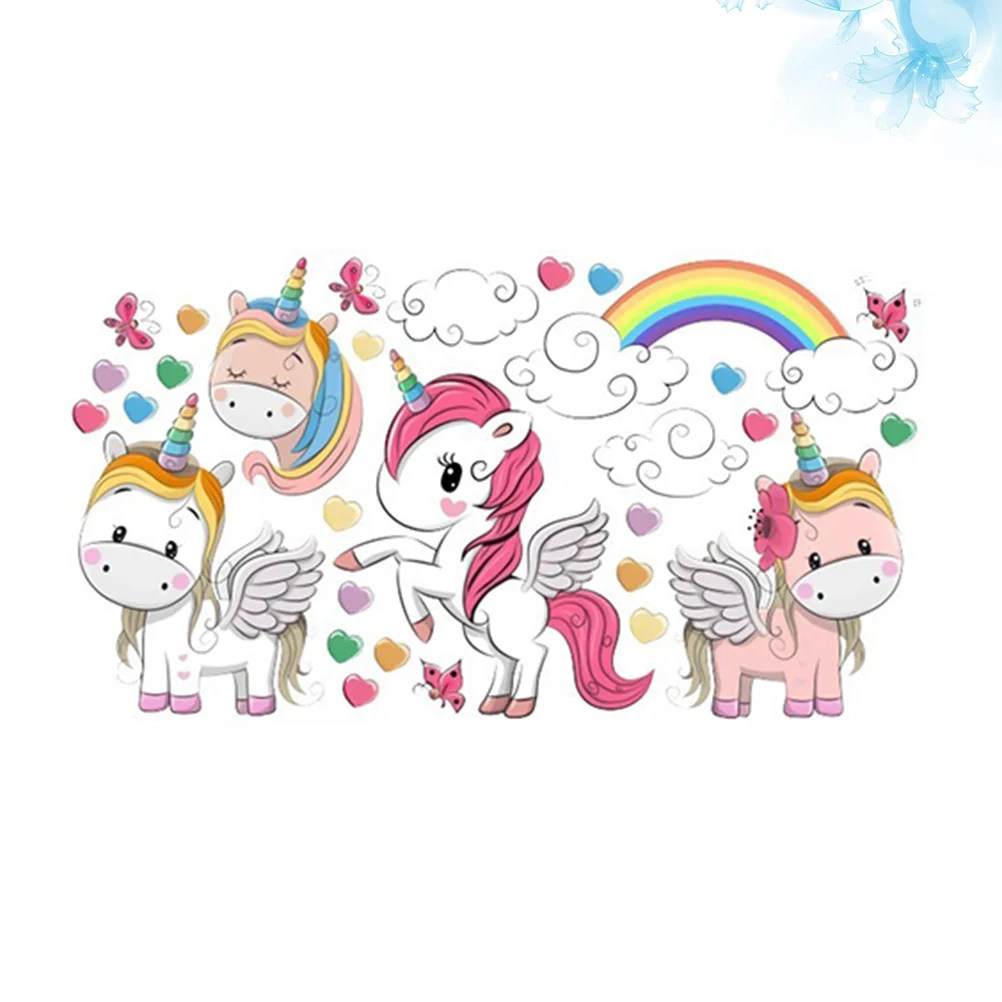 Обои для детской комнаты декоративная наклейка Радуга милый детский единорог на