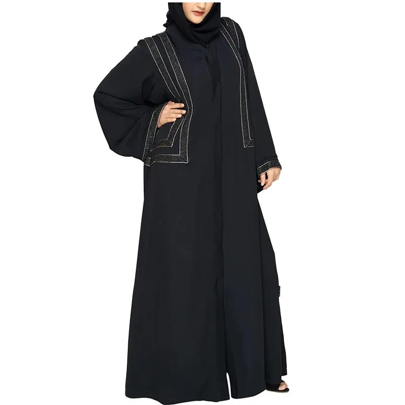 

Middle East Dubai Women's Muslim Dress Ribbon Cardigan Robes Abayas for Women Turkey Open Abaya De Moda Musulmana