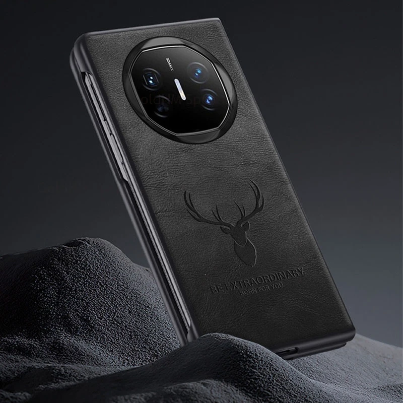 Кожаный чехол для телефона Capa Huawei Mate X6 3D с рисунком лося и головы оленя HUAWEI X5 X3 X2 XS2