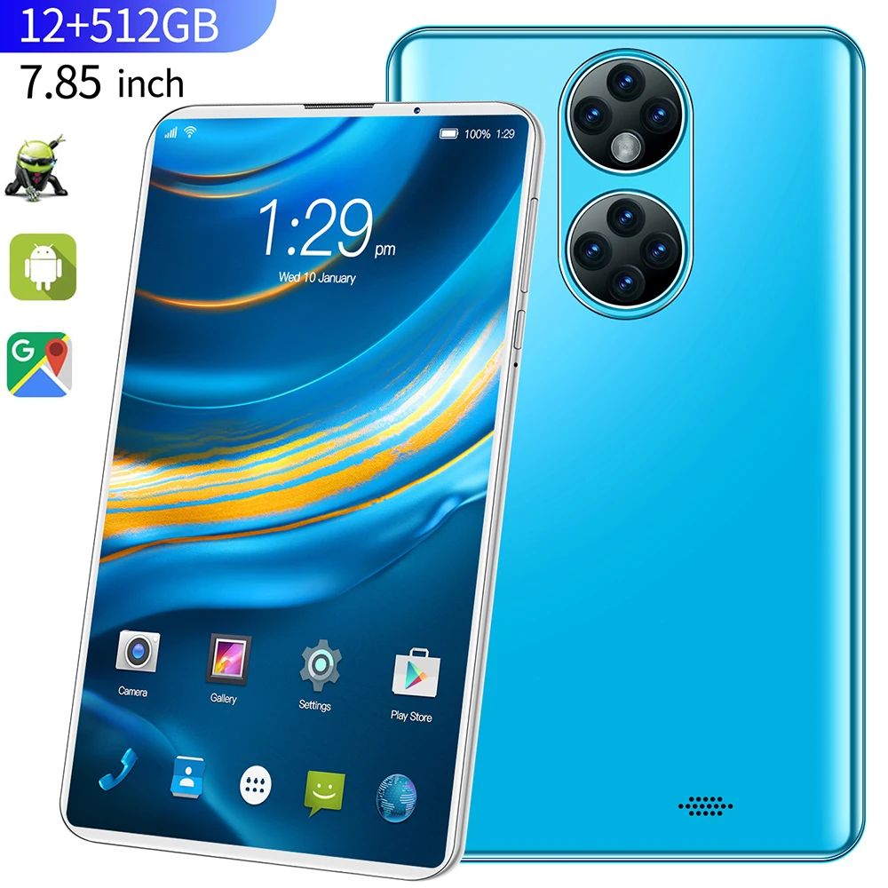 Умный планшет P50 Android 12 Гб ОЗУ 512 ПЗУ 7 дюймов 48 мп телефон десять ядер две Sim-карты GPS