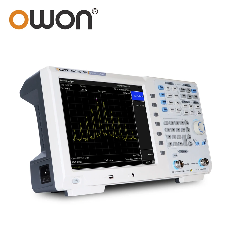 Цифровой настольный спектроанализатор OWON XSA1015TG с ЖК-дисплеем 10,4 дюйма, частотой от 9 кГц до 1,5 ГГц и трекинг-генератором 160 дБм.