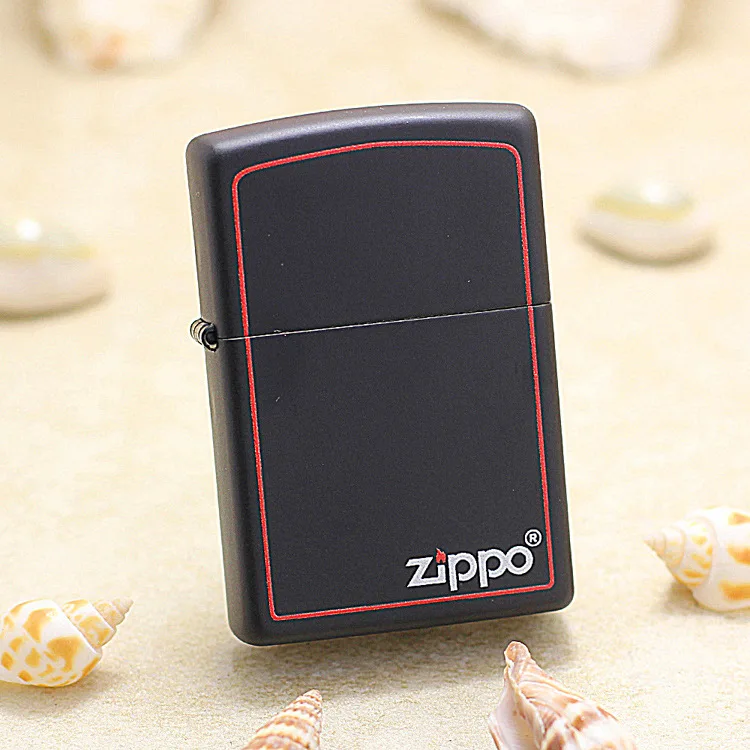 

Genuine Zippo oil lighter copper windproof Black matt paint cigarette Kerosene lighters Gift with anti-counterfeiting code