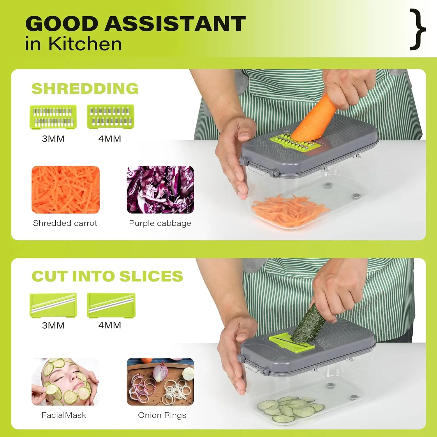 Овощерезка с контейнером 22 в 1 овощерезки и кусачки для овощей измельчитель резак