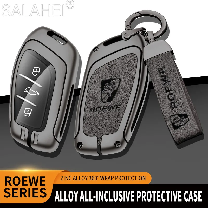 

Zinc Alloy Car Remote Key Case Full Cover Shell Fob For Roewe RX3 RX5 RX8 ERX5 I5 I6 350 360 750 2017 2019 Keychain Accessories