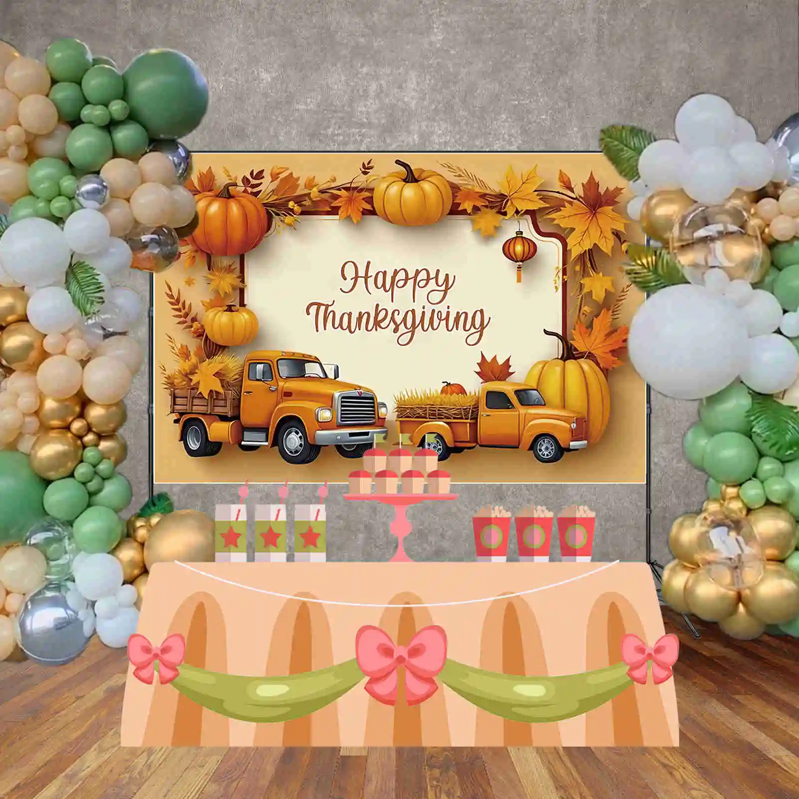 MOON.QG 2025 счастливая фотография задний плакат Осенняя Тыква грузовик фотостудия