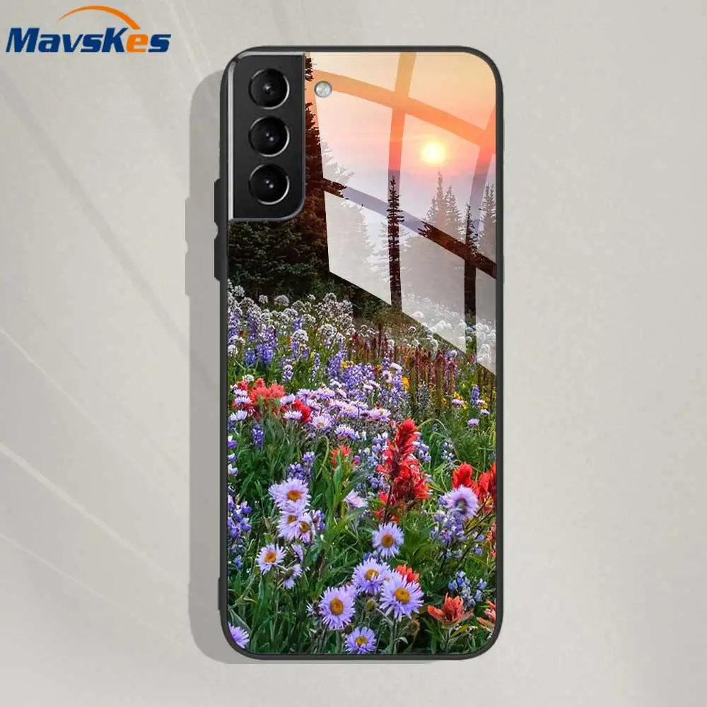 Фото Чехол для телефона из закаленного стекла для Samsung Galaxy S21 S22 Plus Ultra FE 5G Note 8 9 10 20 Note10 Pro Ultra, силиконовые чехлы, задняя крышка №4