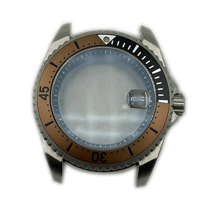 Watch Case 43.5MM Titanium 200m Water Resistant Design Screw Back Cover  Bar Head for NH35 Movement