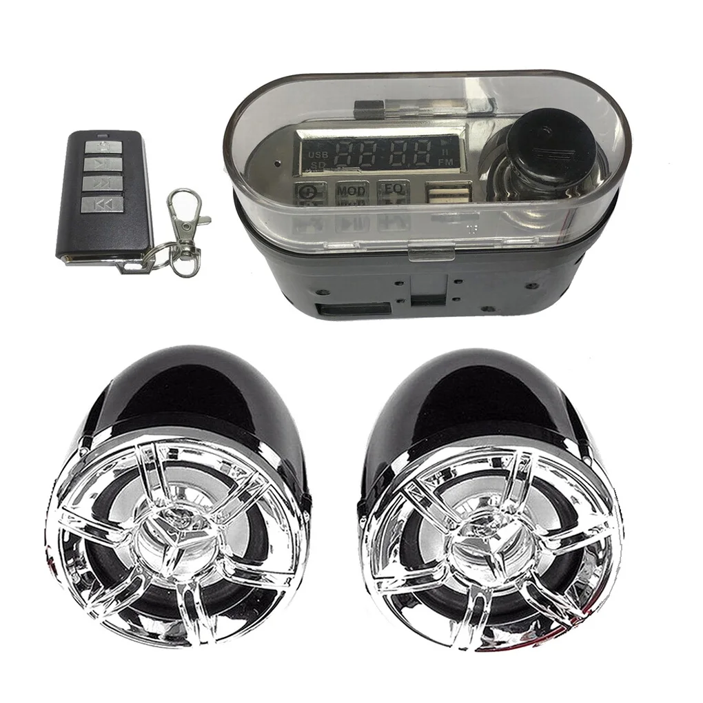 

Motorcycle Waterproof Bluetooth Mp3 Player Motorbike Stereo FM Radio Screen Display Clock with Speaker