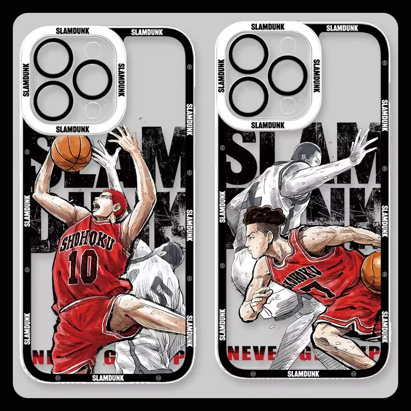 Чехол для телефона с аниме Slam Dunk iPhone 16 Pro Max 15 14 Plus 13 12 11 XR XS X 8 7 SE 2020 мягкая
