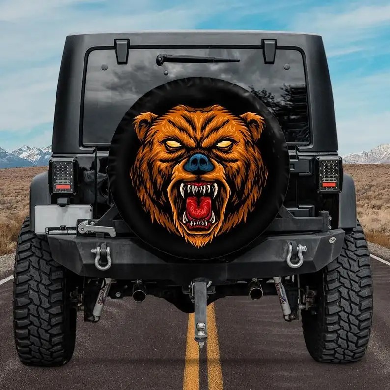 

Запасная крышка для шины, крышка для шины медведя, крышка для шины джипа, головка медведя, аксессуары для автомобиля, аксессуары для джипа, м...