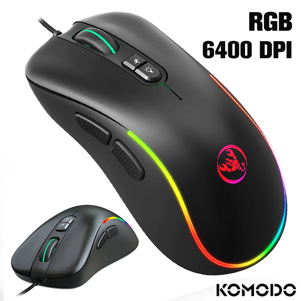 Мышь игровая Проводная Бесшумная со светодиодсветодиодный подсветкой 7 кнопок