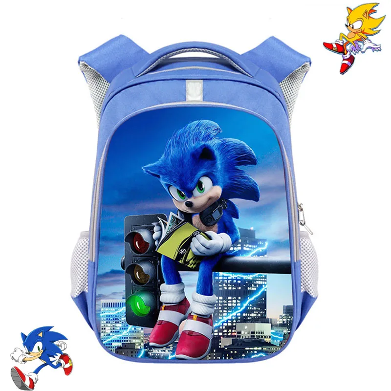 

Sonic The Hedgehog Schoolbag Anime Spinal Protection Lighten The Burden Kawaii Fashion Teen Primary Children School Backpack