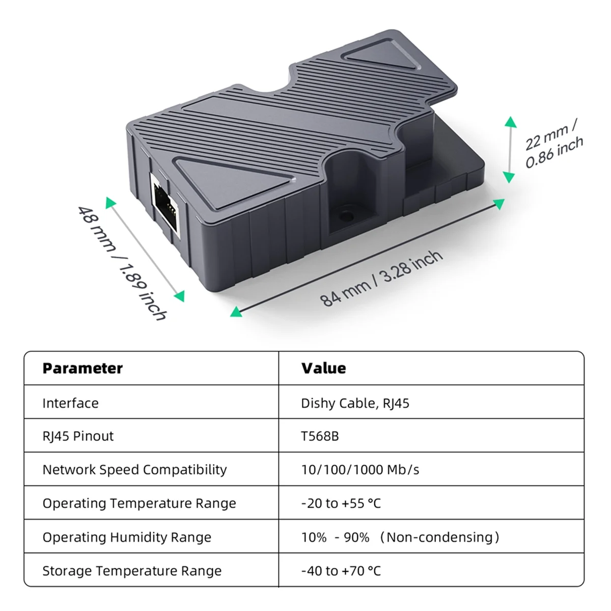 Для адаптера кабеля Dishy с пассивным инжектором PoE RJ45 и 150 Вт GigE для инжектора V2 на
