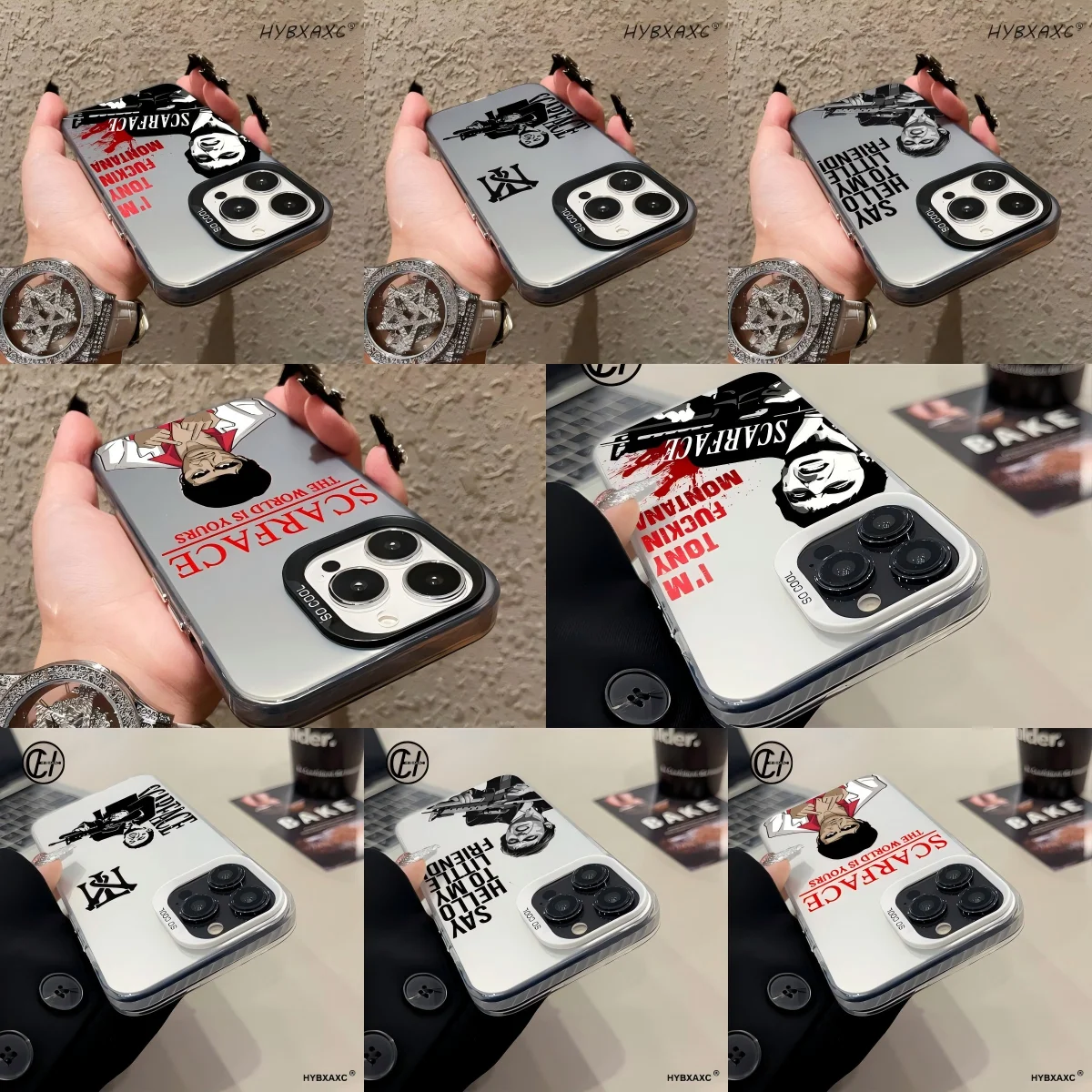 Фото Чехол для телефона HoT T-Tonny M--Montanas Scar-Face для iPhone 17, 17e, 16e, 16, 15, 14, 13, 12, 11 mini, Pro, Max, Air, Plus, матовый, противоударный №1