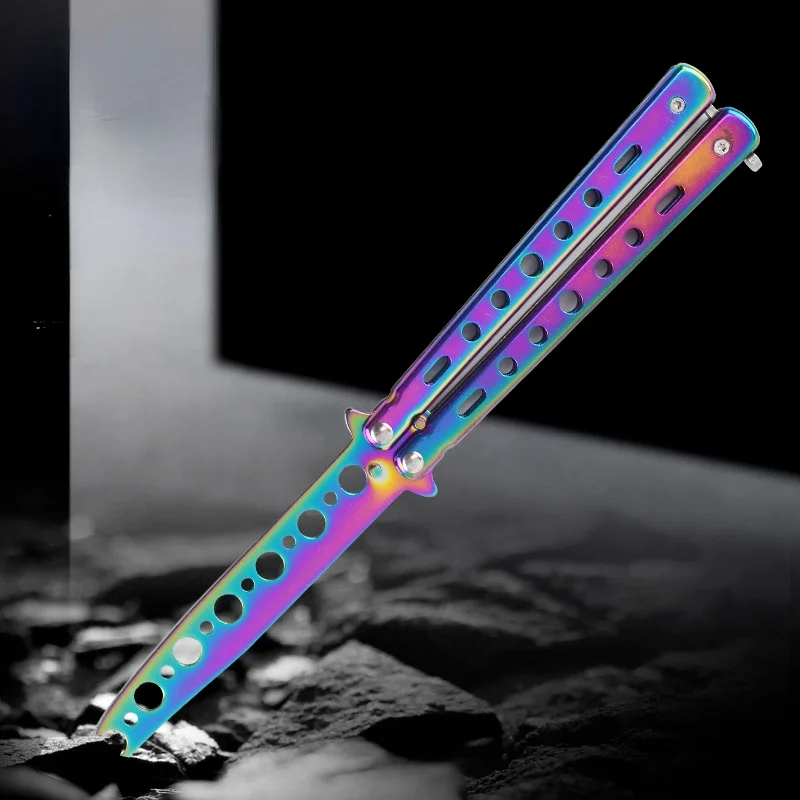 Складная расческа из нержавеющей стали 1 шт. тренировочный нож-бабочка для бороды