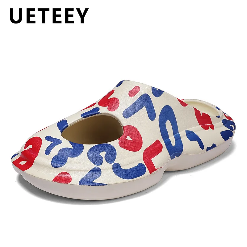

2022 Summer Slippers Fashion Thick Bottom Non-slip Outer Wear Couple Flip Flop Beach Sandals Men's Casual Letters Slides Unisex