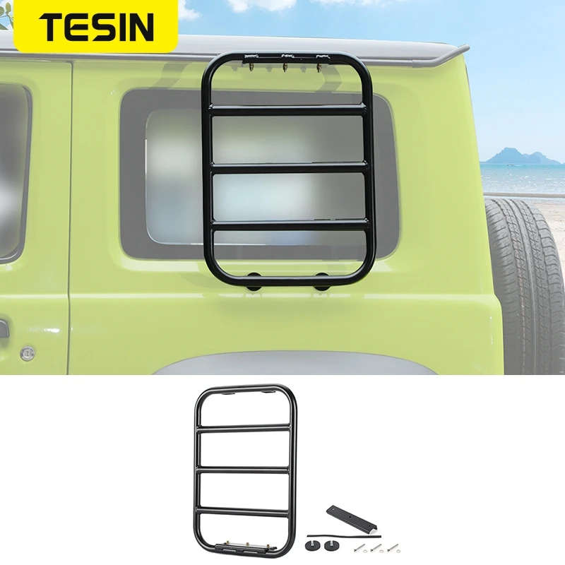 

TESIN Car Rear Window Extension Climbing Ladder Protective Frames Accessories for Suzuki Jimny JB74 2019 2020 2021 2022