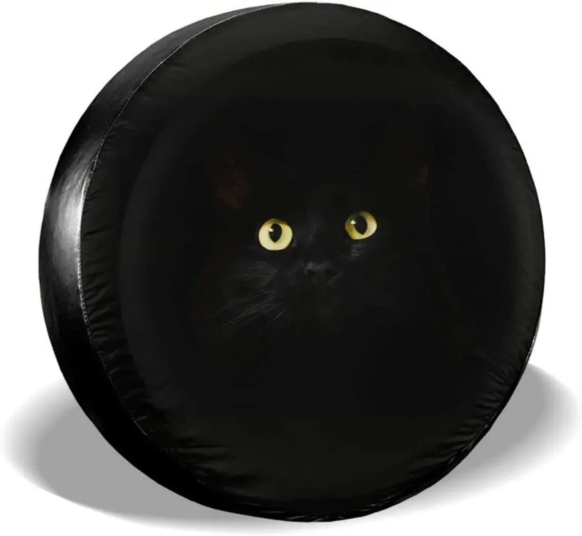 

Чехол для запасного колеса Black Cat с желтыми глазами, водонепроницаемые пыленепроницаемые защитные колеса, универсальные для прицепа, внедорожника, автофургона и