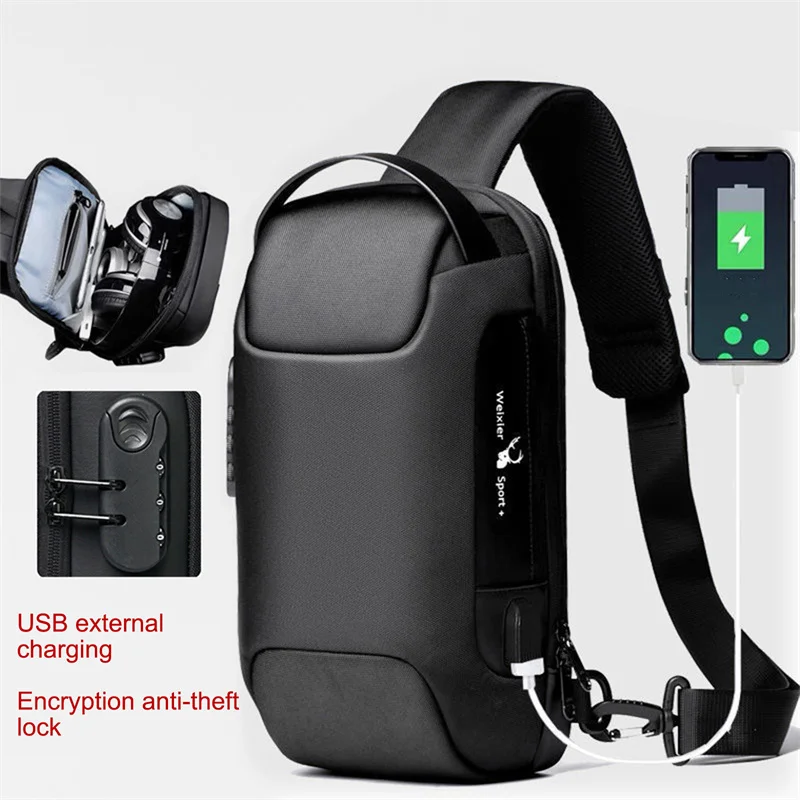 

Short Chest Bag Oxford Anti-theft Male Men's Bag Crossbody Travel Pack For Sling Multifunction Shoulder Waterproof Messenger