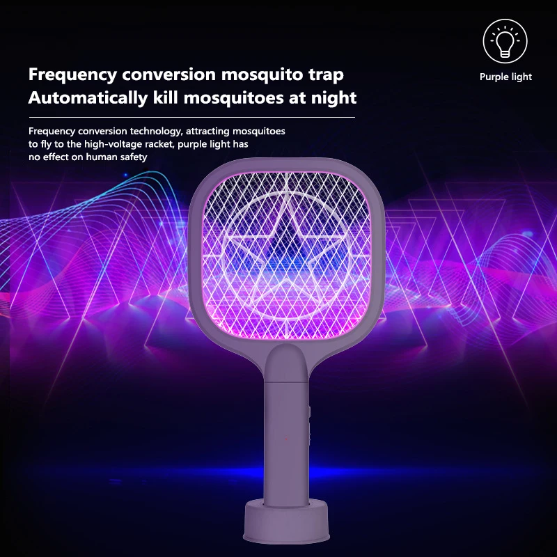 

Electric Insect Racket Swatter Two-in-one USB Rechargeable Mosquito Swatter Kill Fly Bug Killer Trap Physical Killing Mosquito