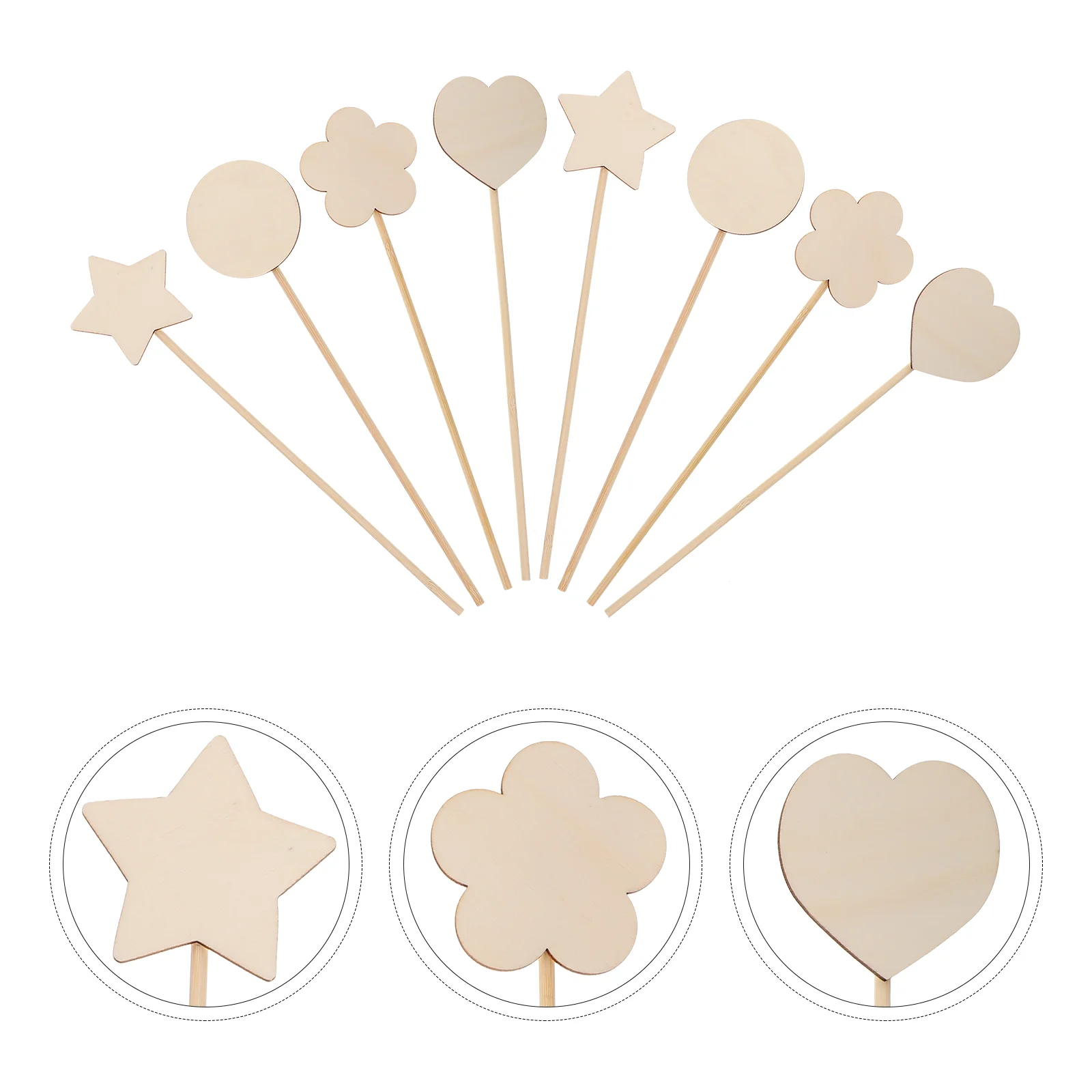 

Fairy Wand Wood Wandssticks Star Decor Room Unfinished Witch Diy Shape Tags Toy Blank Wooden Heart Angel Stick Making Kit Wizard