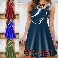 womens new print fashion dress printed short sleeve dress casual sexy summer party dress xs 9xl