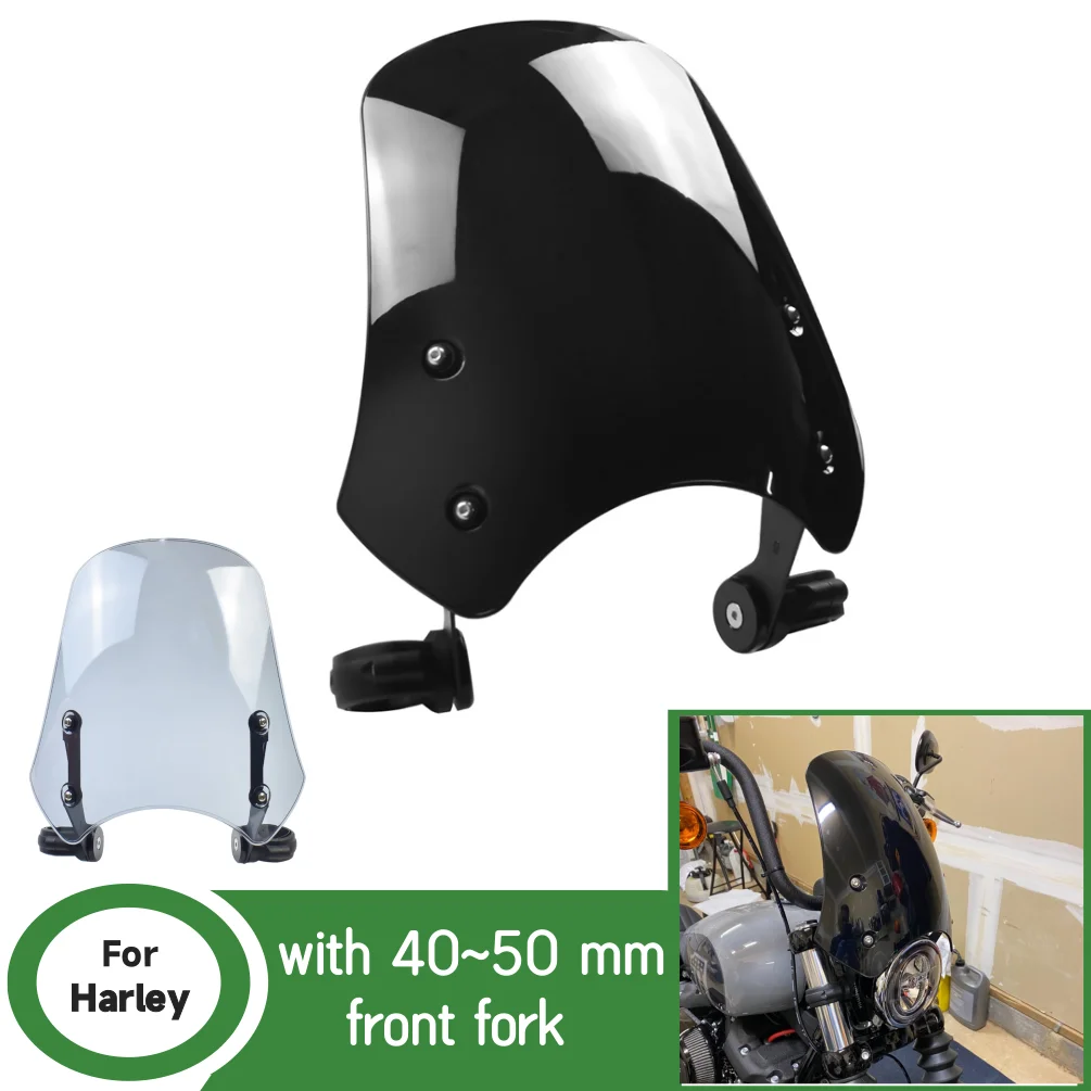 Фото FXBB ветровое стекло, воздушные дефлекторы для Harley Davidson FXDF Fat Bob, лобовое стекло мотоцикла, передняя вилка 40 ~ 50 мм №1