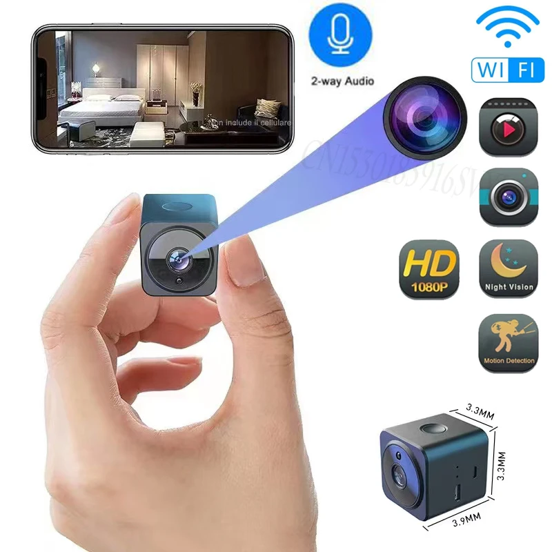 Мини-камера Wi-Fi Full HD два канала аудио 5 часов 1080P беспроводная IP-видеокамера