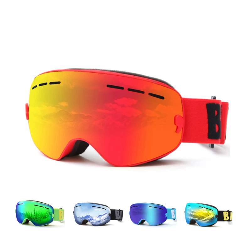 

D76 Electroplating spherical boys and girls outdoor ski goggles Double anti-fog cool ski goggles For 4-15 years old
