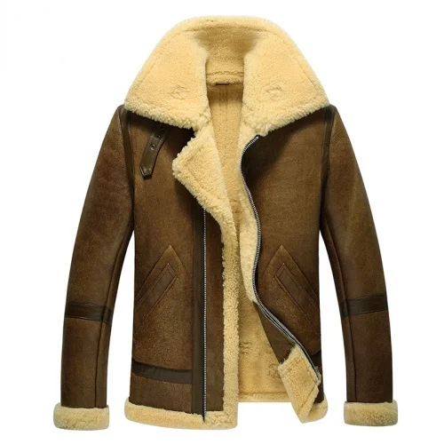 

Natural Real Fur Coat Men Genuine Leather Jacket Winter Streetwear Wool Liner Shearling Coat Man Moto Biker Jackets 112