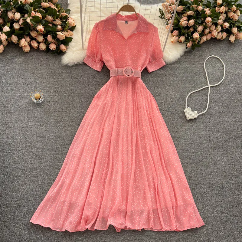 

Vestidos Belt High Waist Party Sweet Fashion Polo Belt White Summer Sexy Casual Y2K Vintage Korean Girl Festa Clothing Dresses