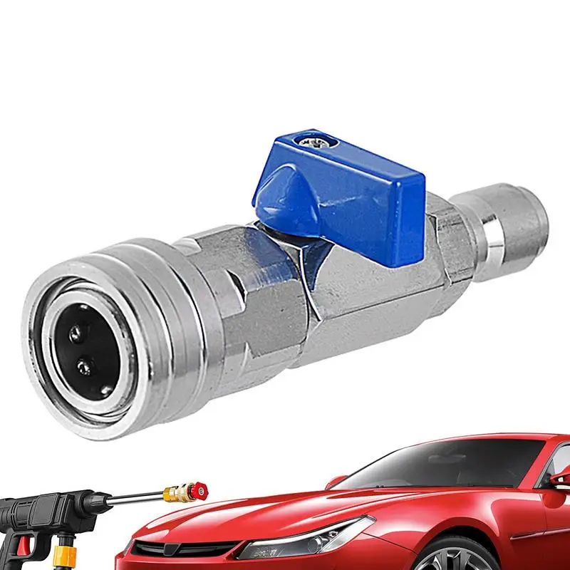 

Pressure Washer Ball Valve Quick Connect Power Washer Hose Shut Off Switch Sturdy Stainless Steel Heavy Duty Power Washer Shut