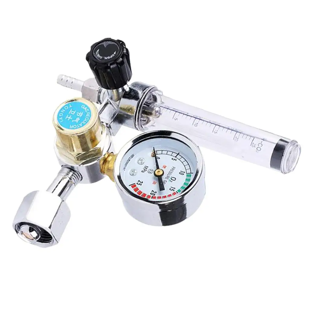 Mig/Tig Flow Meter Regulator CO2 Argon Pressure Reducer Gauge Weld Flowmeter - 0-25MPa Standard Welding Device