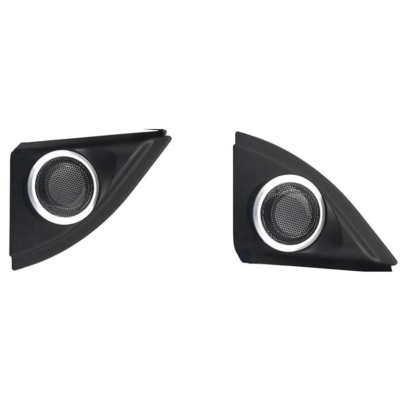 

2X Car Door Panel Audio Horn Cover Tweeter Triple-Cornered Speaker Loudspeaker Cover Trim For Toyota Vios Yaris 13-19