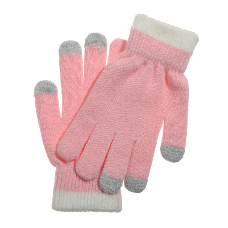 Custom LOGO Printing Pattern Gloves Full Finger Touch Screen Knit Mittens Wool Gloves Men Women Autumn Winter Fleece Warm Gloves images - 6