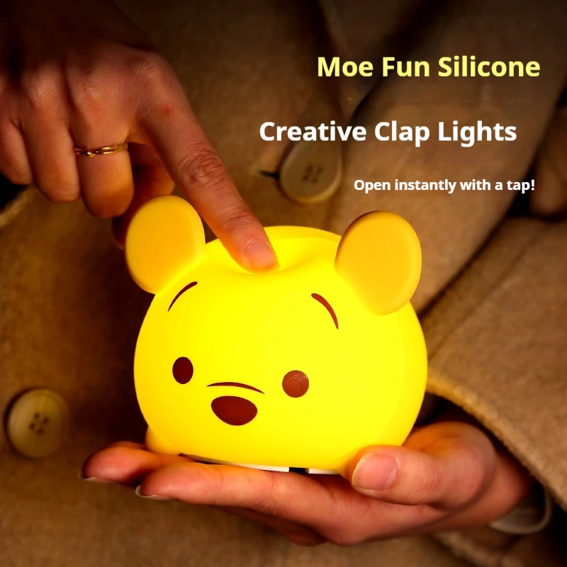 94 мм Дисней Клубничный Медведь Ночник Ручной Работы Похлопывание Силиконовый