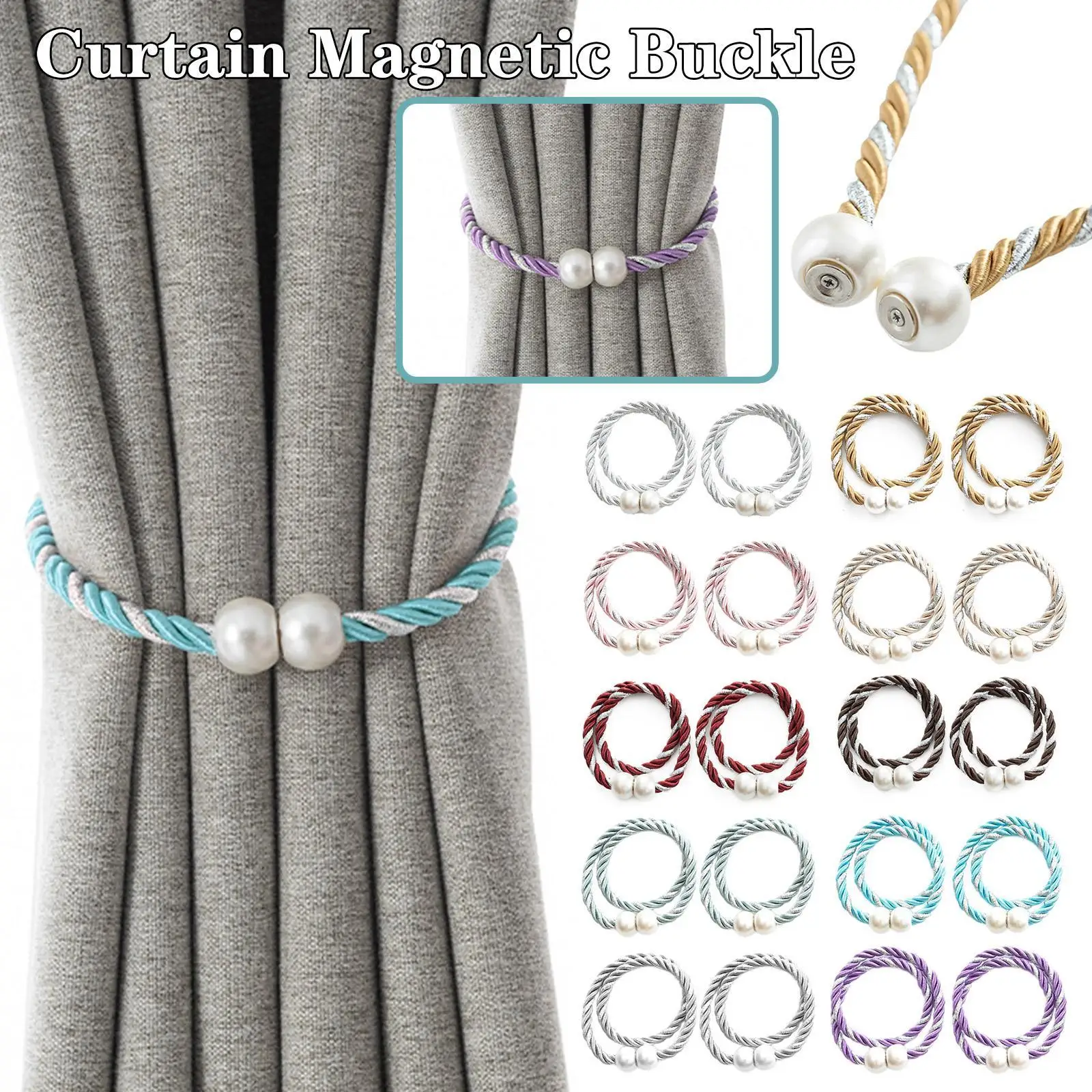 

Magnetic Curtain Clip Room Accessories Pearl Ball Curtains Holder Buckle Rope Tieback Home Decor Hanging Ball Tie Back Holdback
