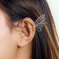 new trendy butterfly earrings simple sweet cool silver color no piercing ear cuffs earrings for women fashion jewelry 1pcs