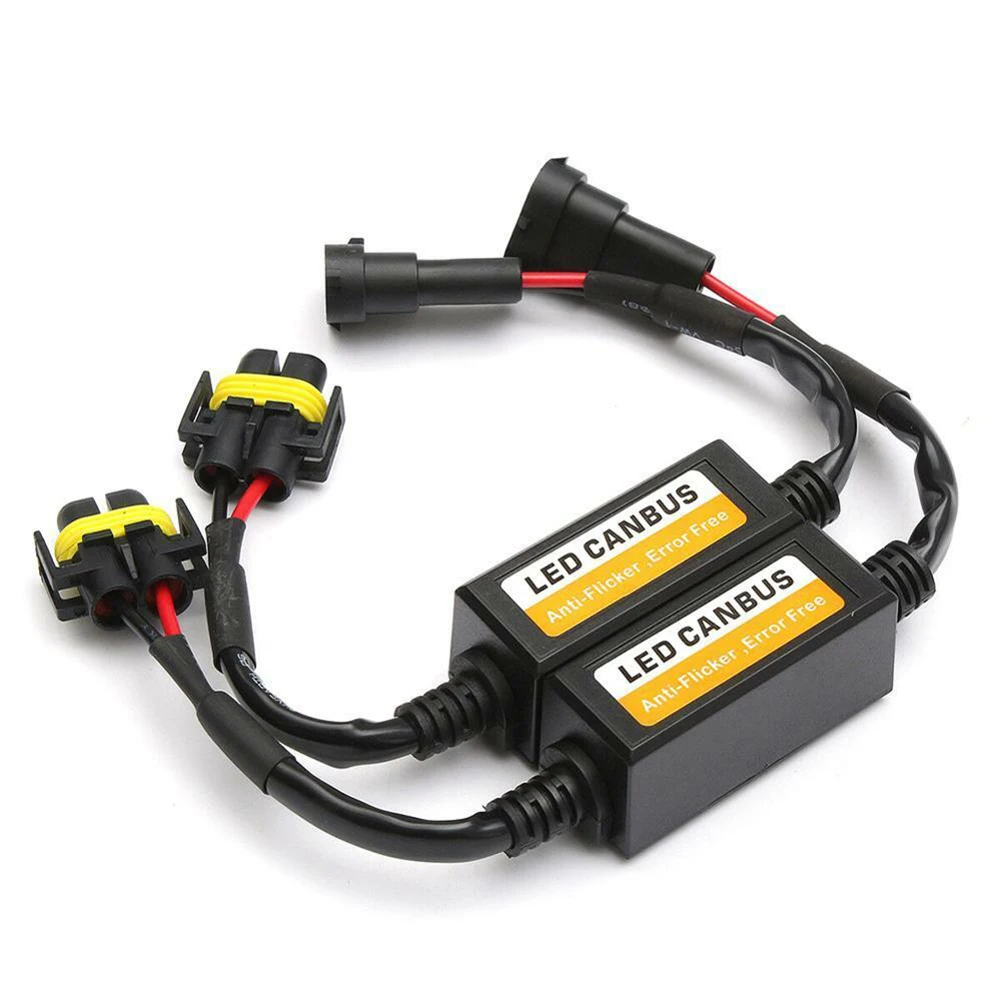 

2x H11 LED Headlight Canbus Error Free Anti-Flicker Resistor Canceller Decoder DC 9V-36V Universal Car Light Accessories