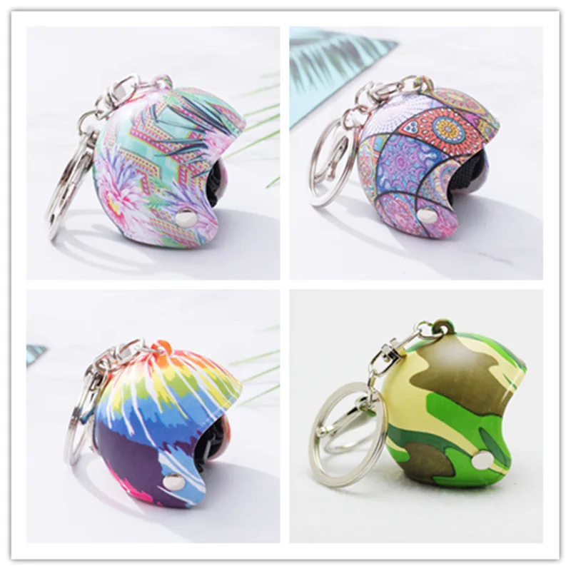 

Motorcycle Flame Helmets Keychain Women men Cute Safety Helmet Car Keychains Bag Hot Key Ring gift Jewelry Accessories wholesale
