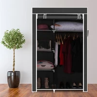 64 portable closet storage organizer wardrobe clothes rack with shelves black rt